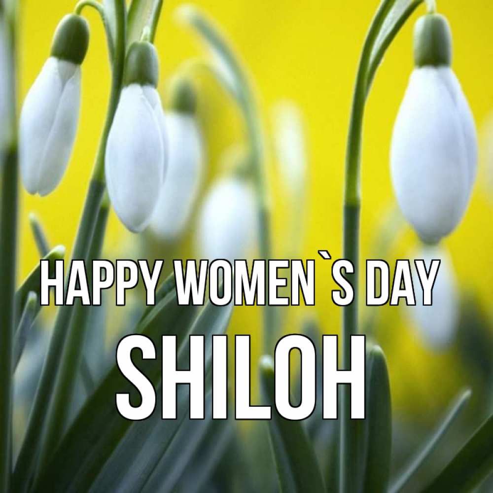 Greetings card с именем, Shiloh happy women`s day весенние цветы Greetings with text for free download 